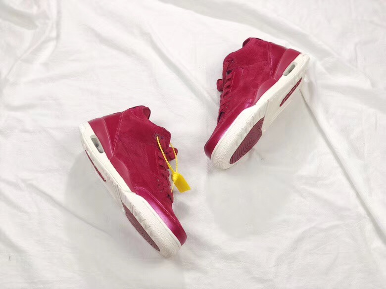 Air Jordan 3 Rose Gold Wine Red Women Shoes